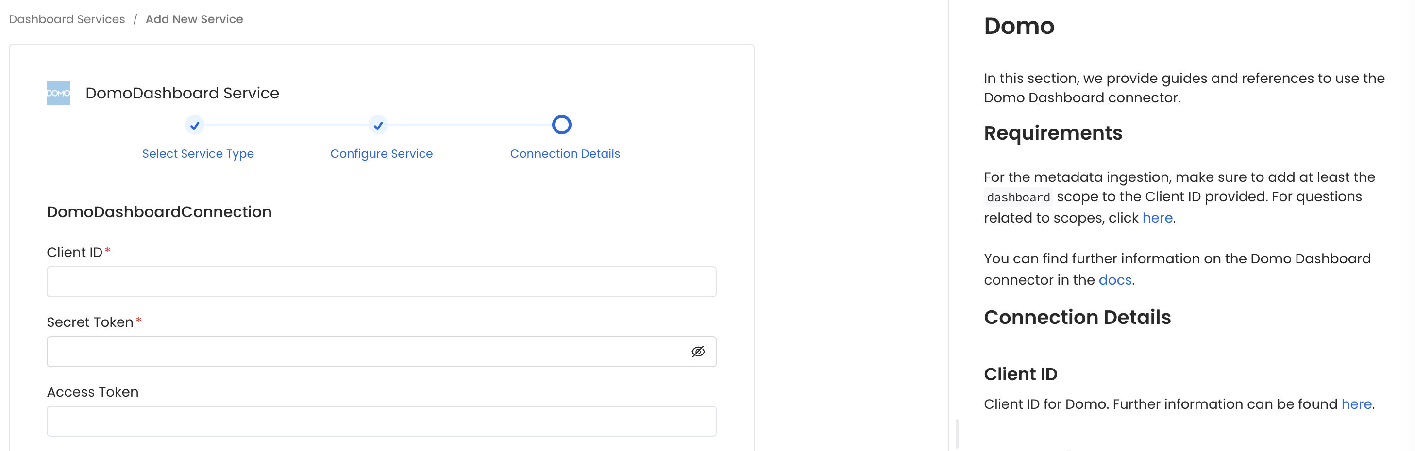 Configure Service connection